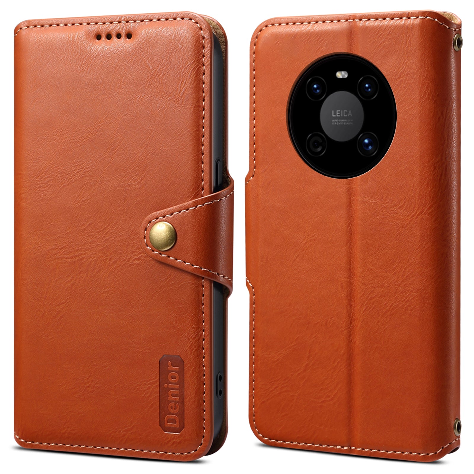 DENIOR For Huawei Mate 40 Case Leather Card Holder Phone Guard Cover with Cowhide Texture DENIOR For Huawei Mate 40 Case Leather Card Holder Phone Guard Cover with Cowhide Texture
